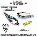 PAL Spoon - 2,5 Gr. - Farbe: Silber - incl. Haken - Nadelscharf !!!